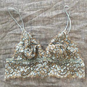 Cosabella Pret A Porter Bralette Pale Blue & Tan color Size S